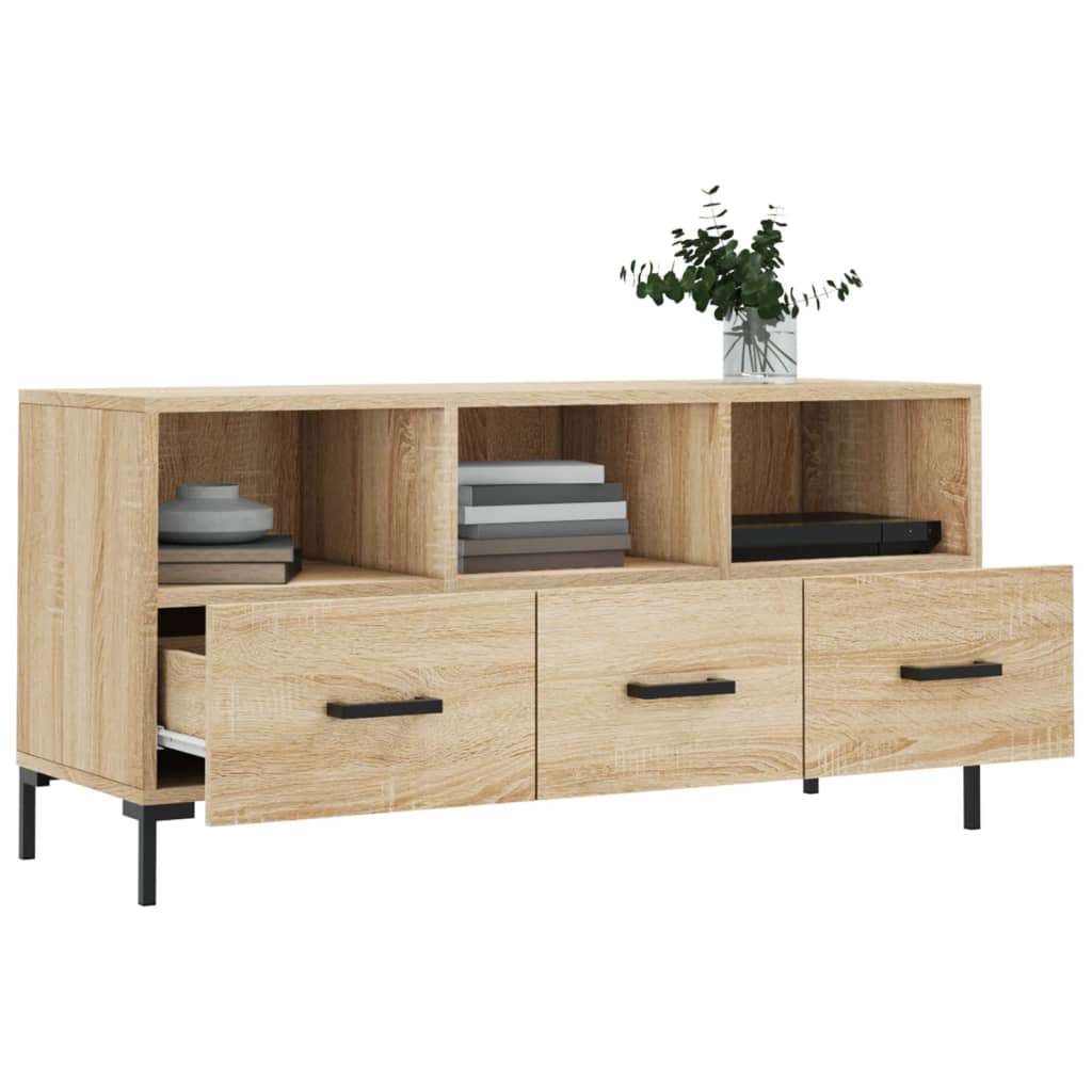 vidaXL TV Cabinet Sonoma Oak 102x36x50 cm Engineered Wood 4