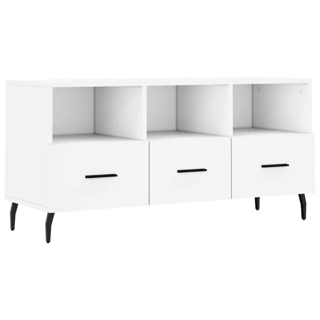 vidaXL TV Cabinet White 102x36x50 cm Engineered Wood 2