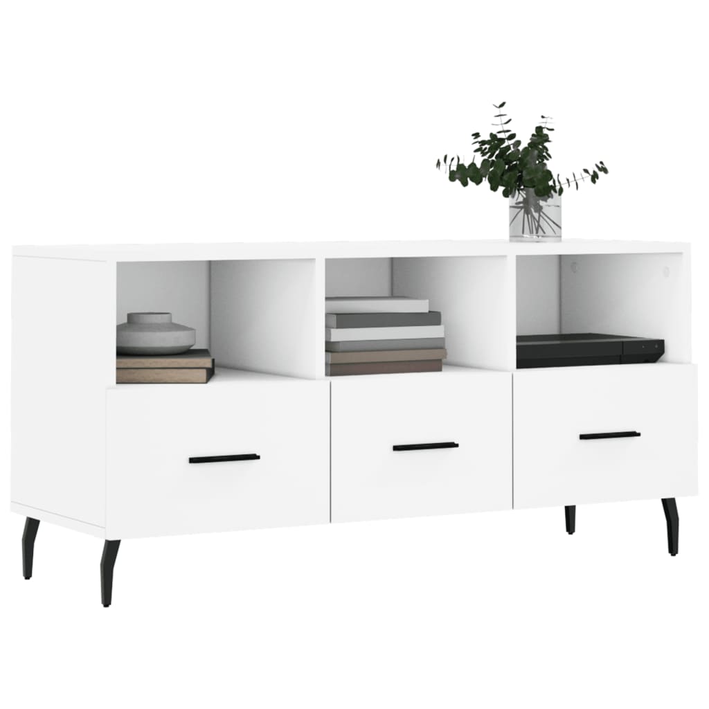 vidaXL TV Cabinet White 102x36x50 cm Engineered Wood 3
