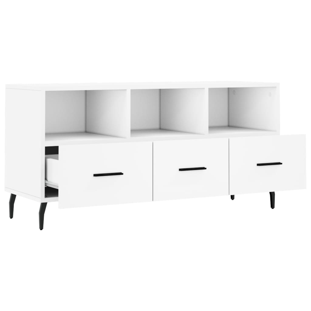 vidaXL TV Cabinet White 102x36x50 cm Engineered Wood 6