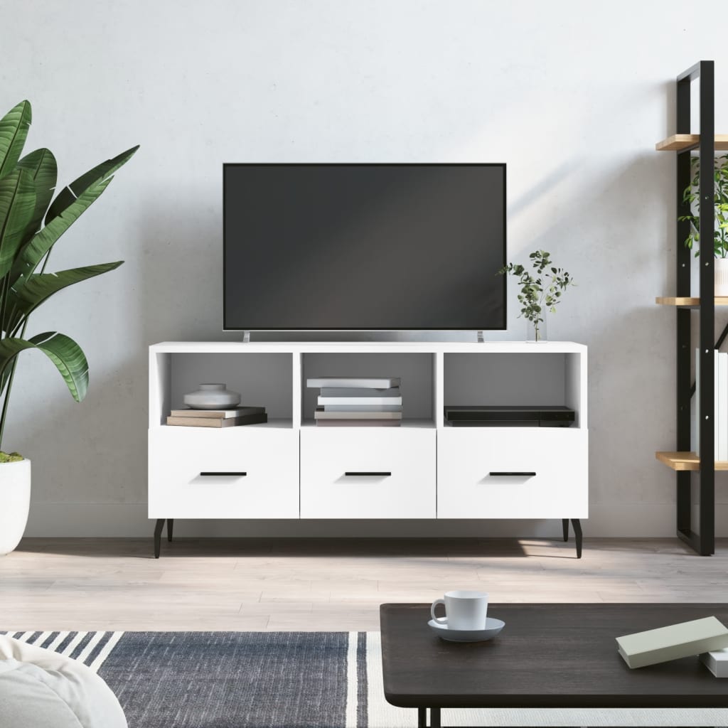 vidaXL TV Cabinet White 102x36x50 cm Engineered Wood 1