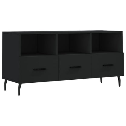vidaXL TV Cabinet Black 102x36x50 cm Engineered Wood 2