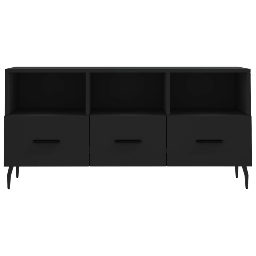 vidaXL TV Cabinet Black 102x36x50 cm Engineered Wood 5