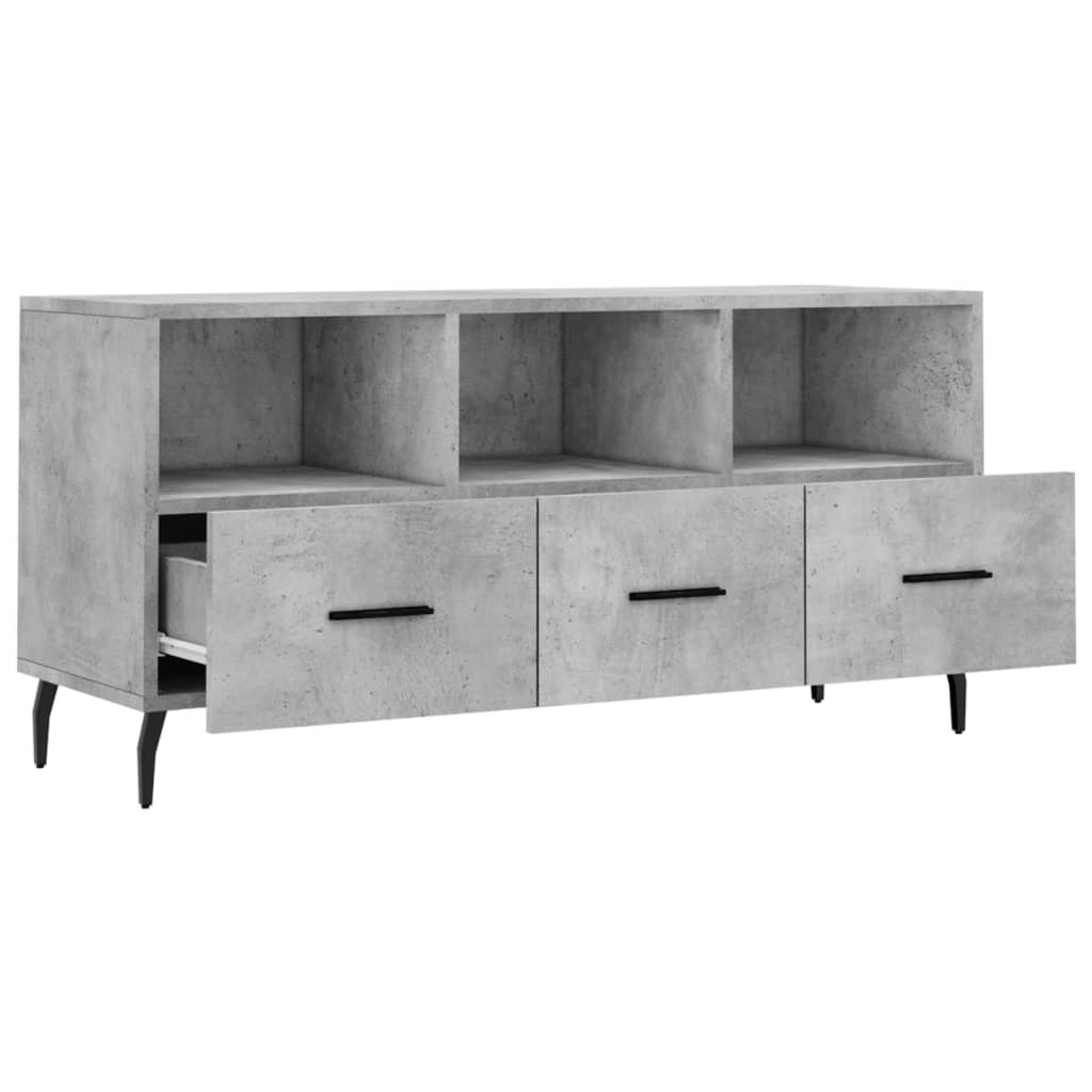 vidaXL TV Cabinet Concrete Grey 102x36x50 cm Engineered Wood 6