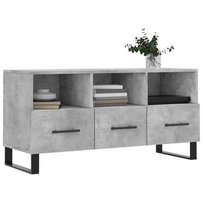 vidaXL TV Cabinet Concrete Grey 102x36x50 cm Engineered Wood 3
