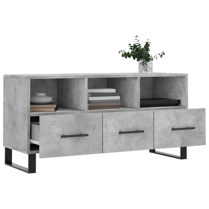 vidaXL TV Cabinet Concrete Grey 102x36x50 cm Engineered Wood 4