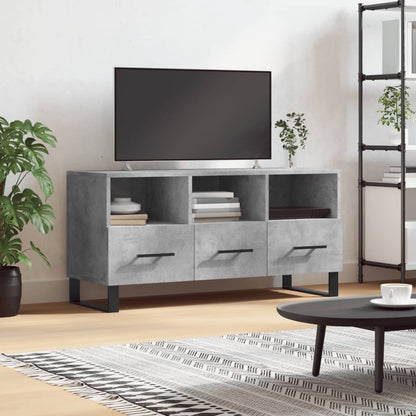 vidaXL TV Cabinet Concrete Grey 102x36x50 cm Engineered Wood 1