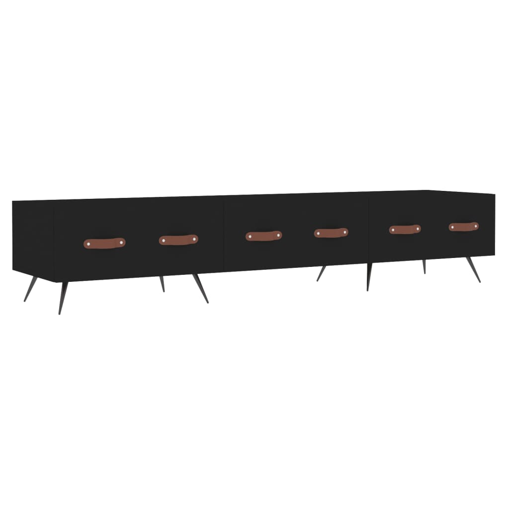 vidaXL TV Cabinet Black 150x36x30 cm Engineered Wood 2