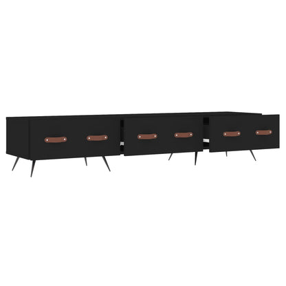 vidaXL TV Cabinet Black 150x36x30 cm Engineered Wood 6