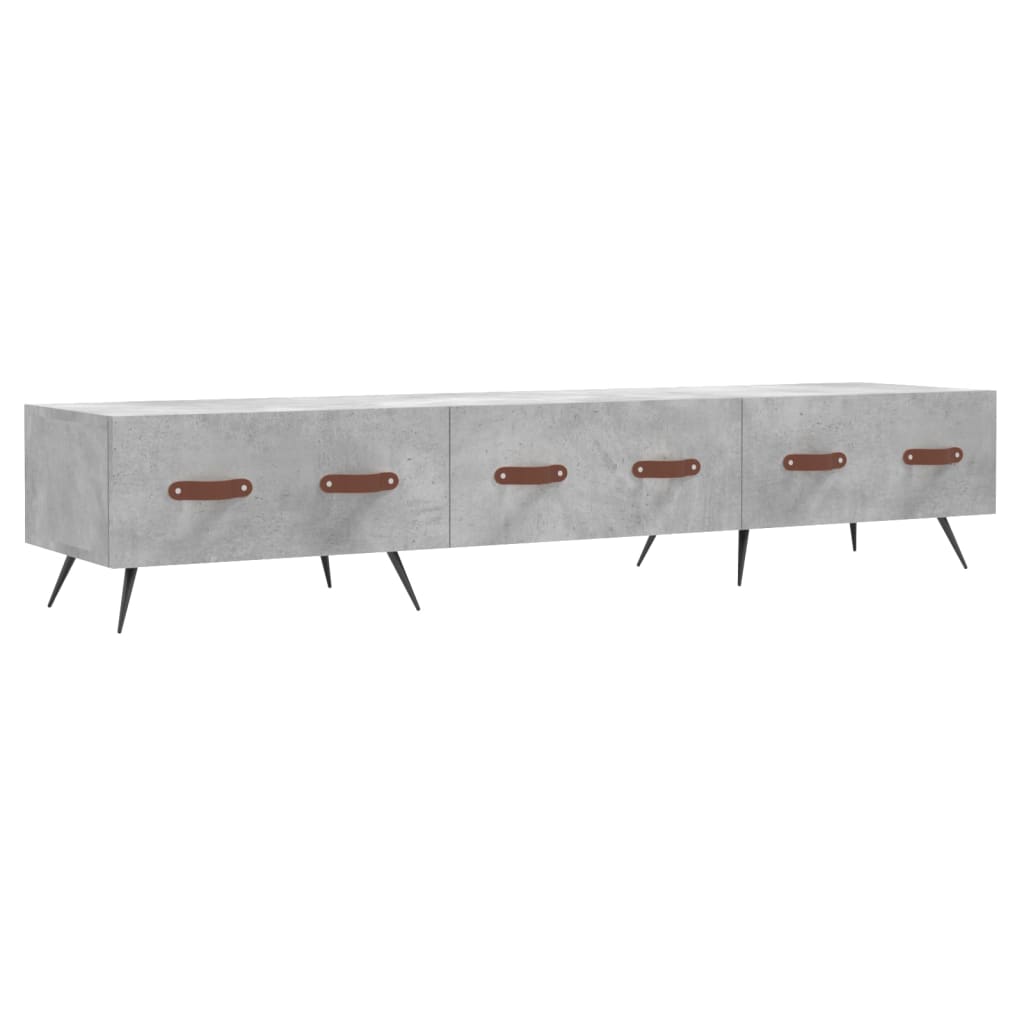 vidaXL TV Cabinet Concrete Grey 150x36x30 cm Engineered Wood 2