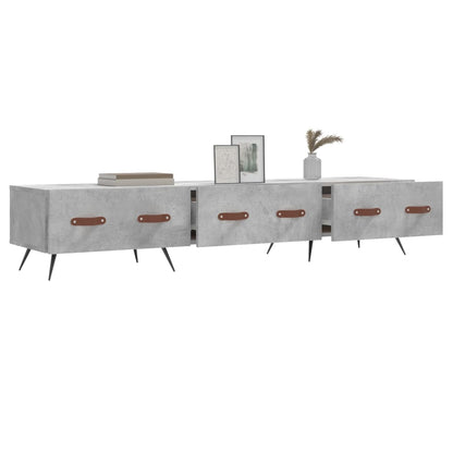 vidaXL TV Cabinet Concrete Grey 150x36x30 cm Engineered Wood 4