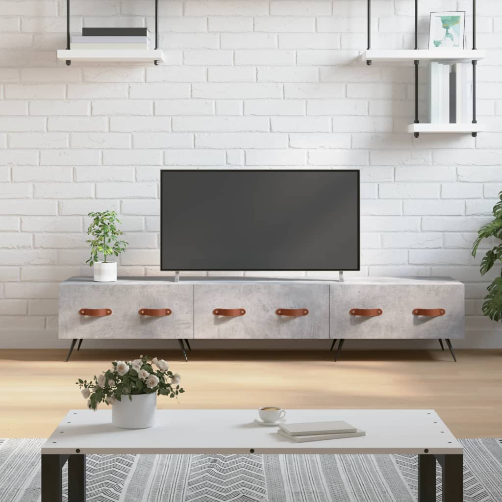 vidaXL TV Cabinet Concrete Grey 150x36x30 cm Engineered Wood 1