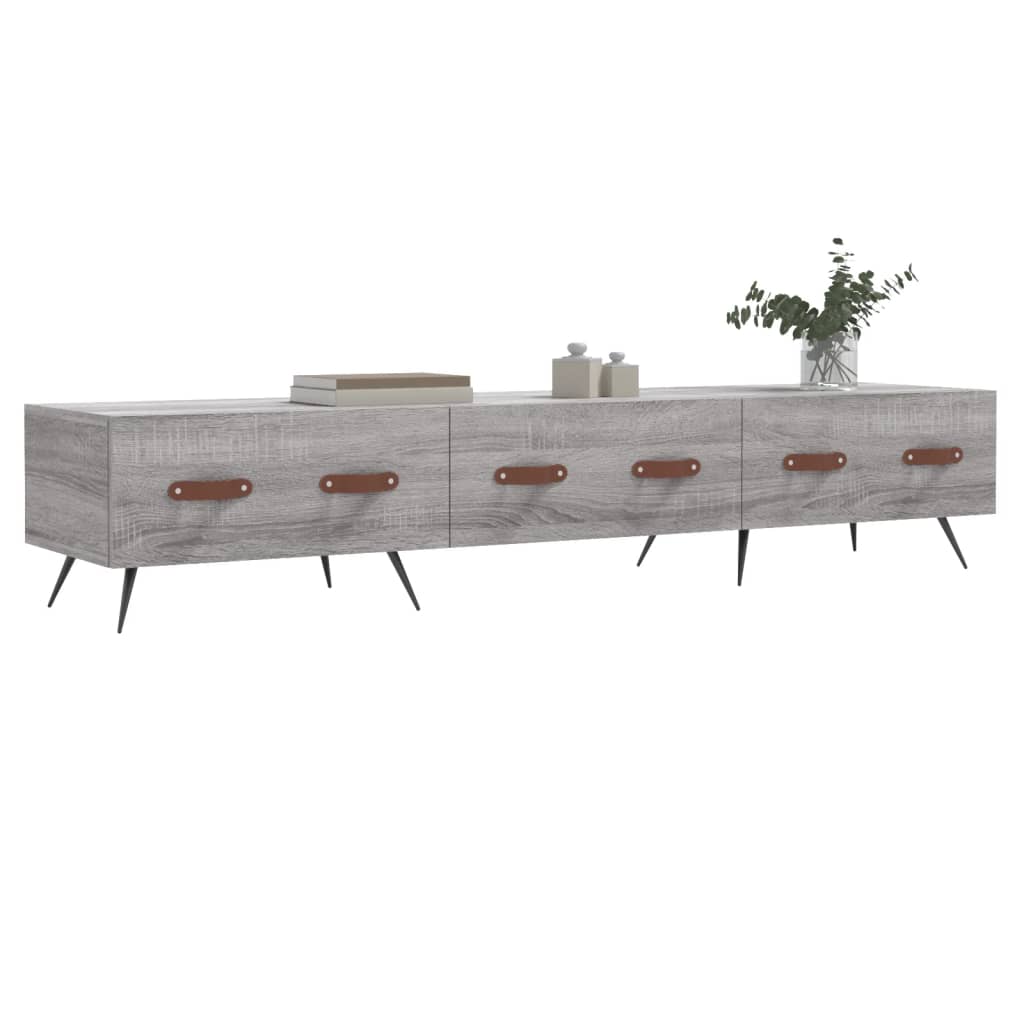vidaXL TV Cabinet Grey Sonoma 150x36x30 cm Engineered Wood 3