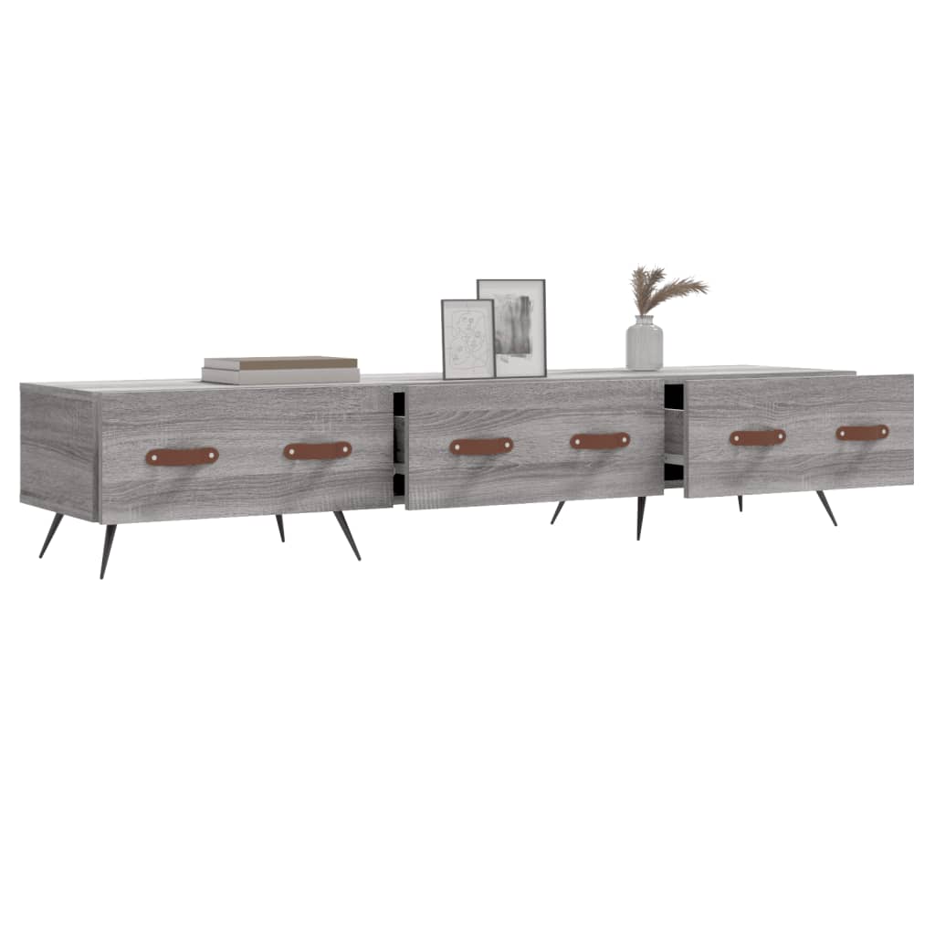vidaXL TV Cabinet Grey Sonoma 150x36x30 cm Engineered Wood 4
