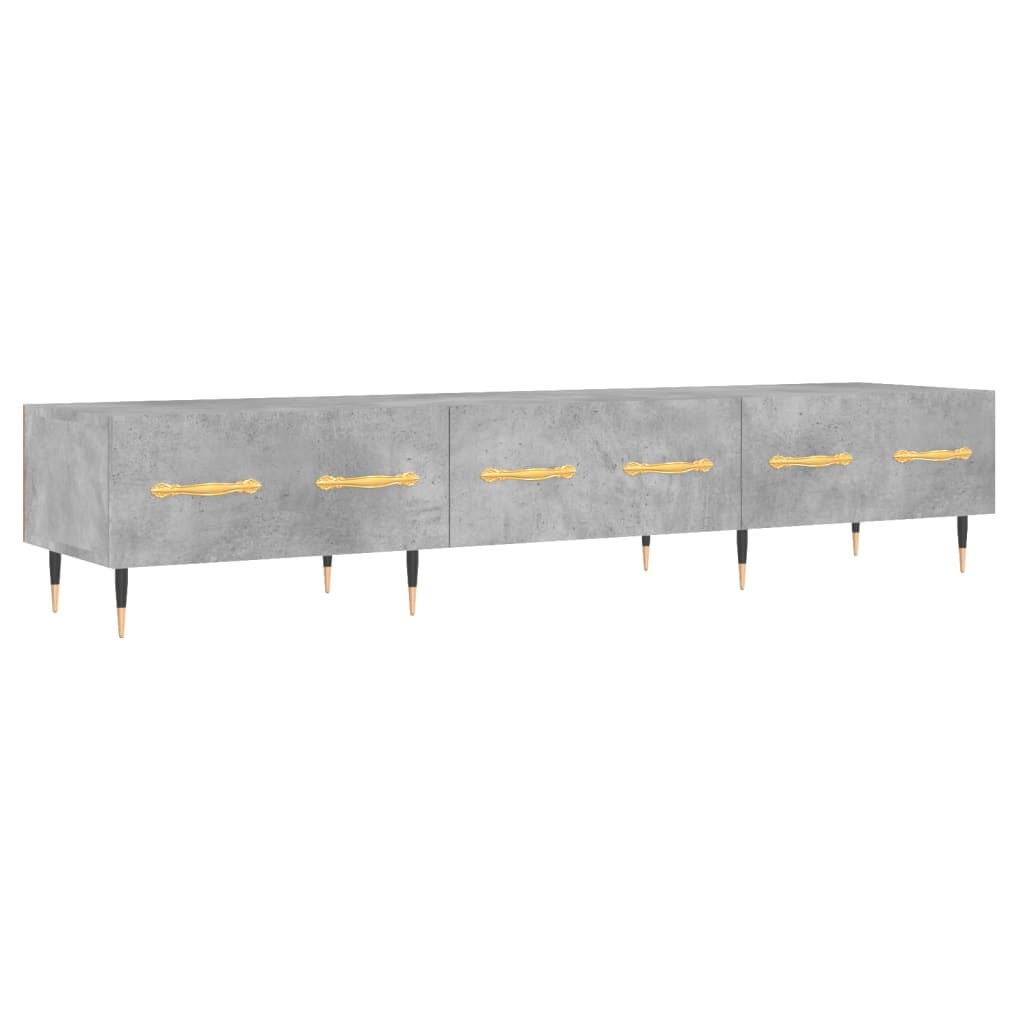 vidaXL TV Cabinet Concrete Grey 150x36x30 cm Engineered Wood 2