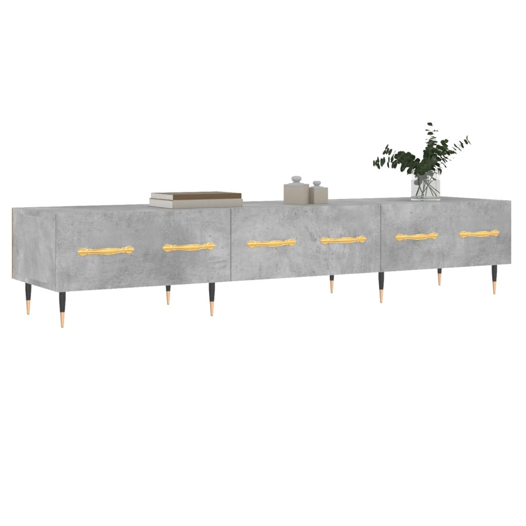 vidaXL TV Cabinet Concrete Grey 150x36x30 cm Engineered Wood 3