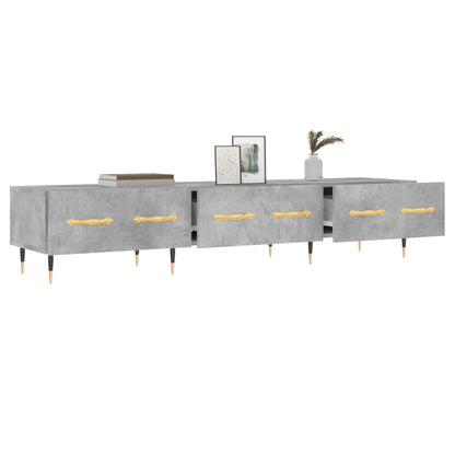 vidaXL TV Cabinet Concrete Grey 150x36x30 cm Engineered Wood 4
