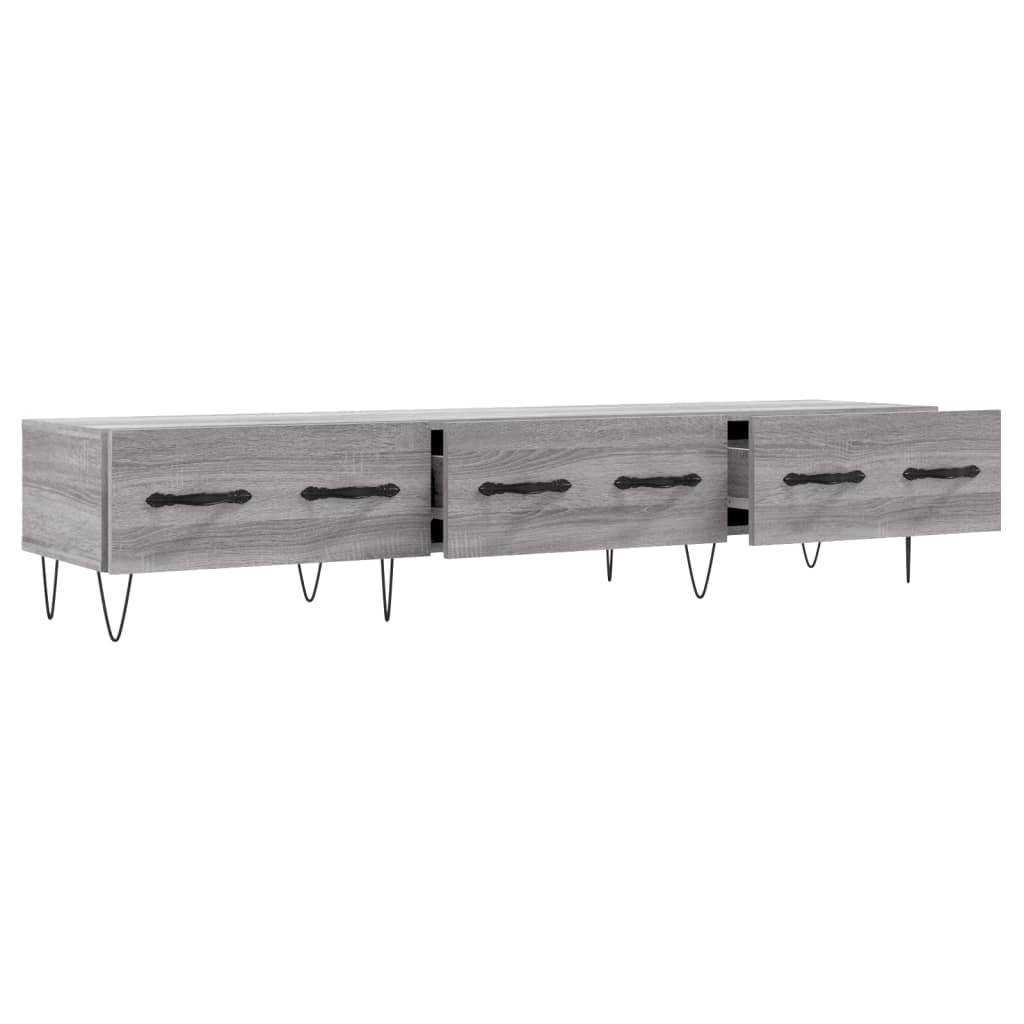vidaXL TV Cabinet Grey Sonoma 150x36x30 cm Engineered Wood 4