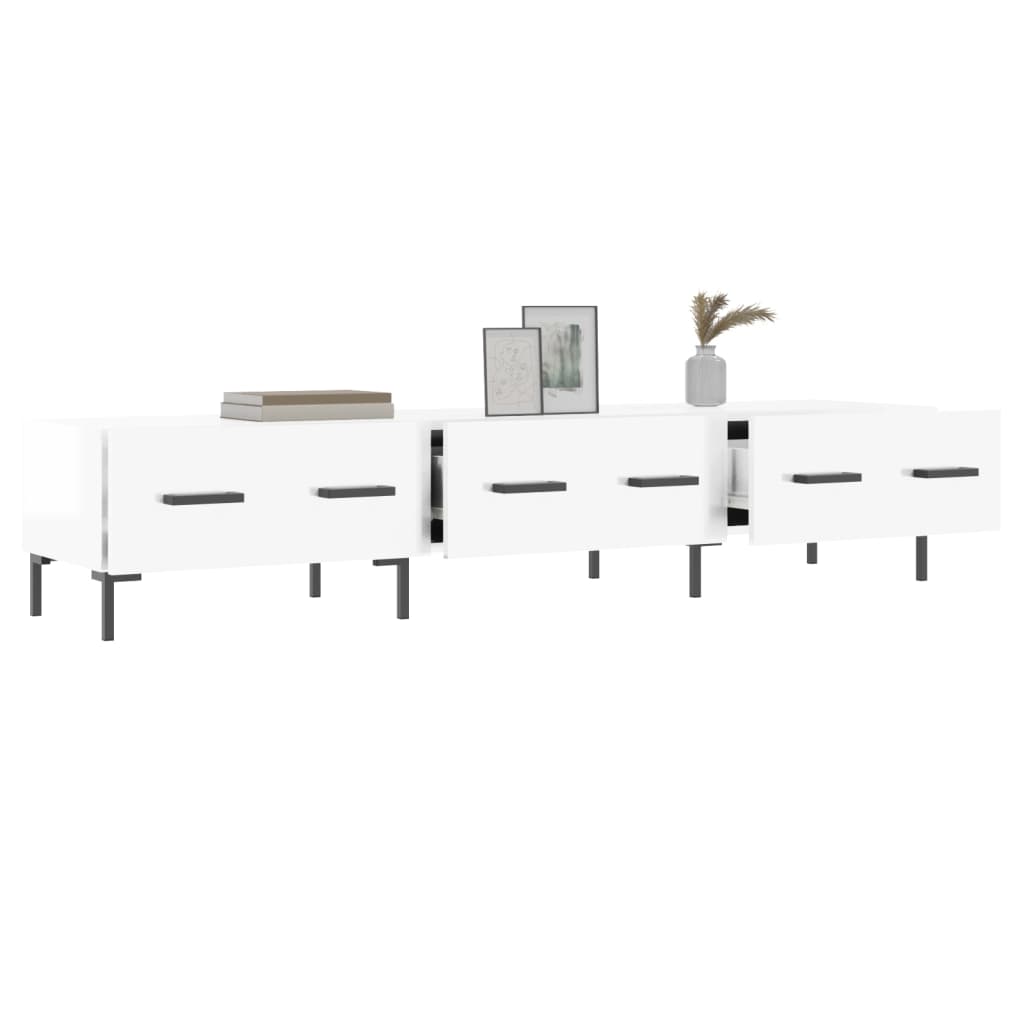 vidaXL TV Cabinet High Gloss White 150x36x30 cm Engineered Wood 4