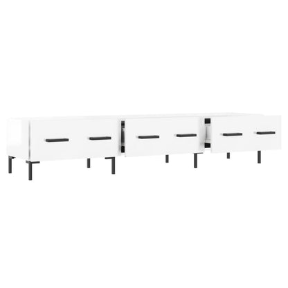 vidaXL TV Cabinet High Gloss White 150x36x30 cm Engineered Wood 6