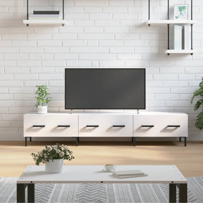 vidaXL TV Cabinet High Gloss White 150x36x30 cm Engineered Wood 1