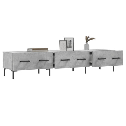 vidaXL TV Cabinet Concrete Grey 150x36x30 cm Engineered Wood 4
