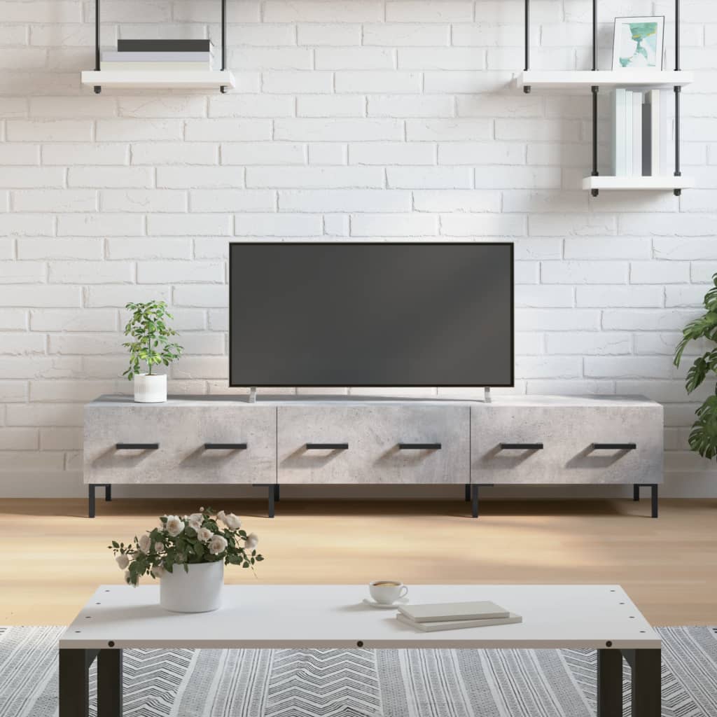 vidaXL TV Cabinet Concrete Grey 150x36x30 cm Engineered Wood 1