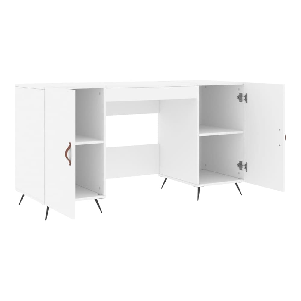 Desk 140x50x75 cm Engineered Wood White