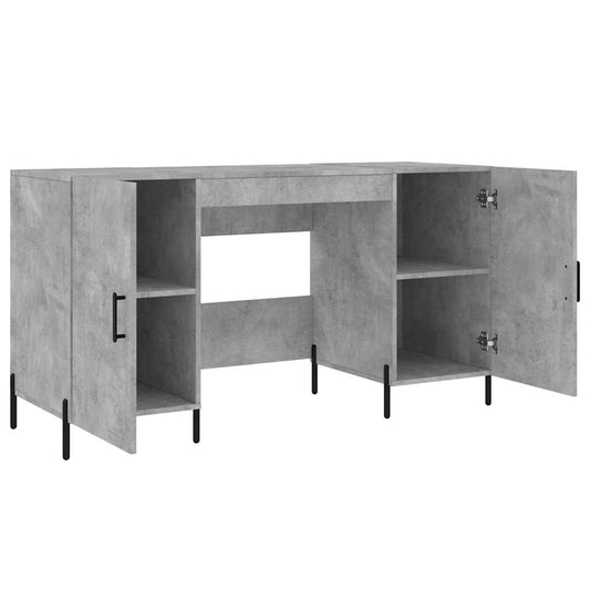 Desk 140x50x75 cm Engineered Wood Concrete grey