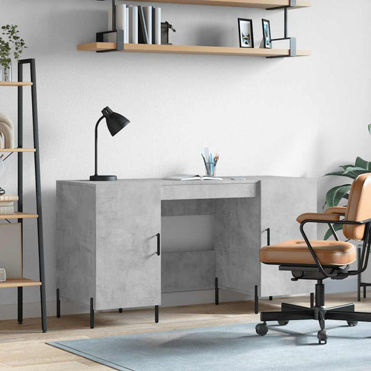 Desk 140x50x75 cm Engineered Wood Concrete grey