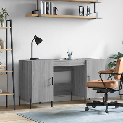 Desk 140x50x75 cm Engineered Wood Grey sonoma