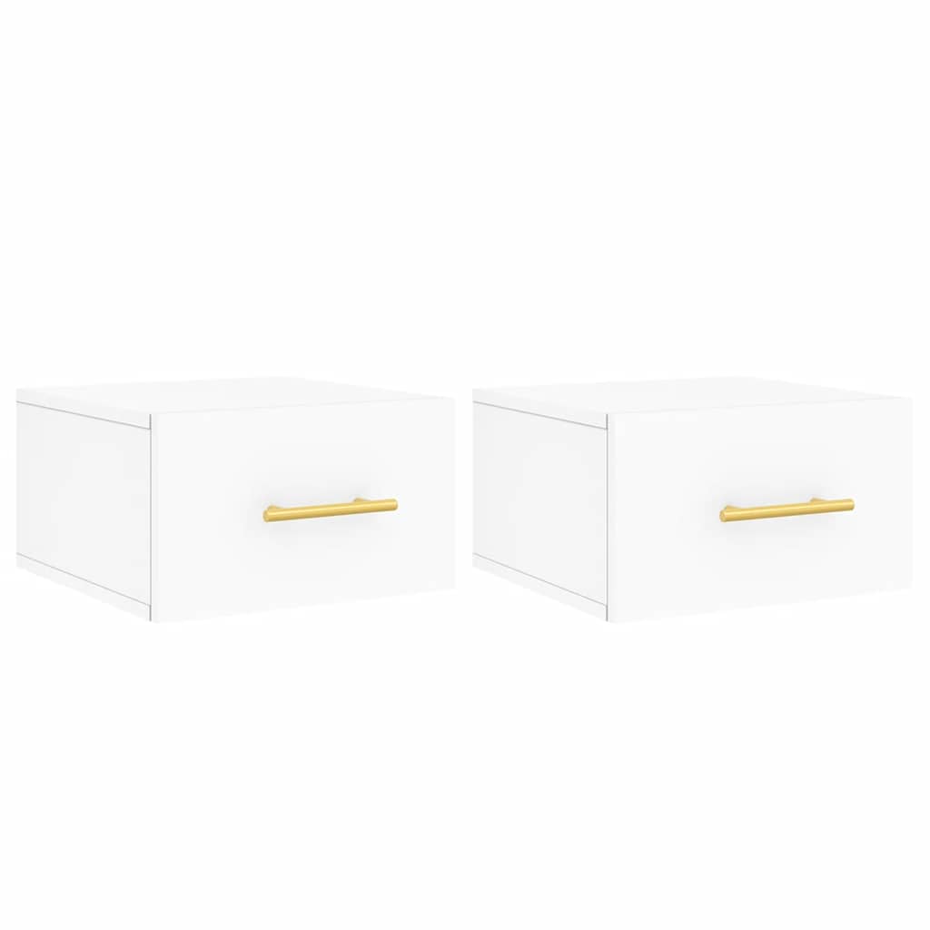 vidaXL Wall-mounted Bedside Cabinets 2 pcs White 35x35x20 cm 2
