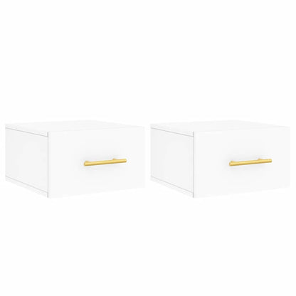 vidaXL Wall-mounted Bedside Cabinets 2 pcs White 35x35x20 cm 2