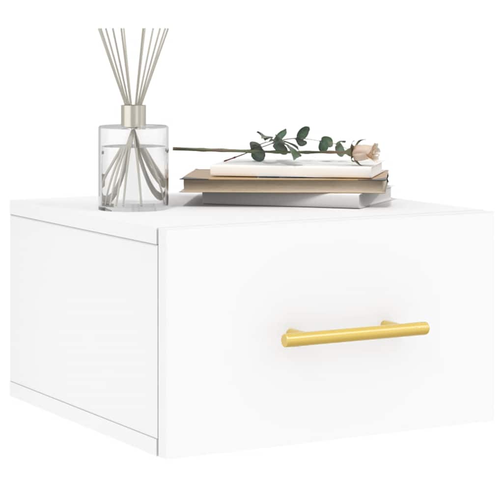 vidaXL Wall-mounted Bedside Cabinets 2 pcs White 35x35x20 cm 3