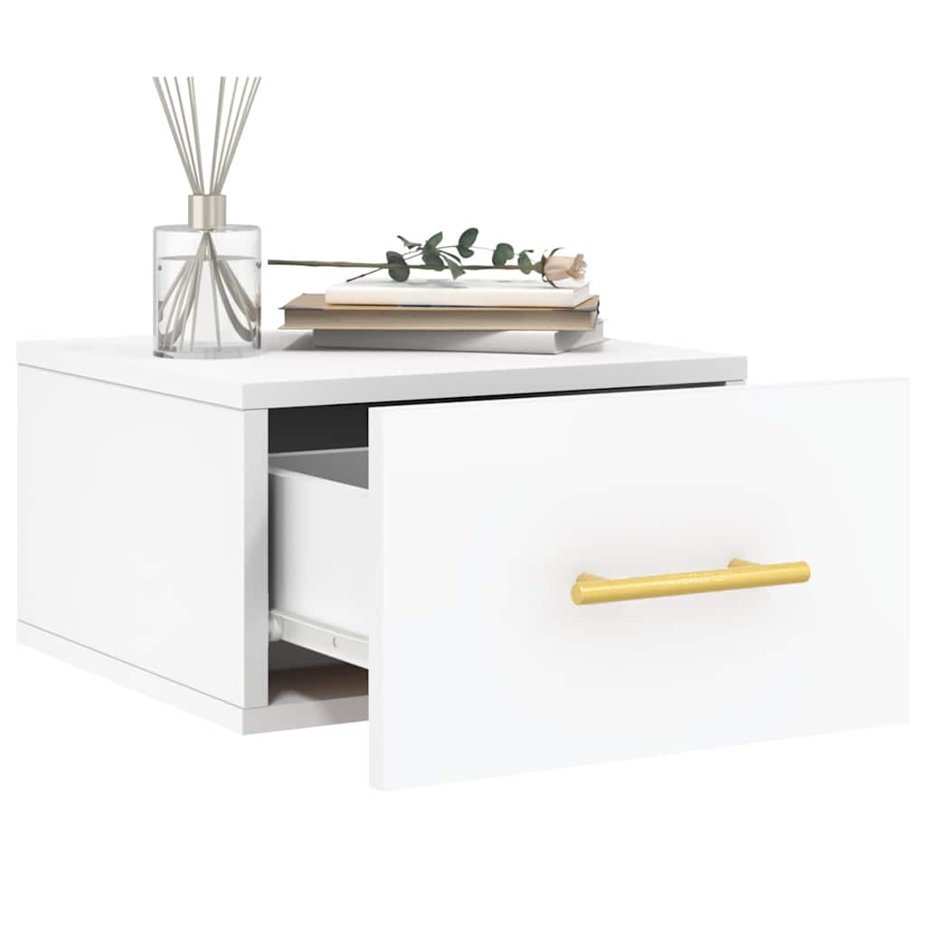 vidaXL Wall-mounted Bedside Cabinets 2 pcs White 35x35x20 cm 4