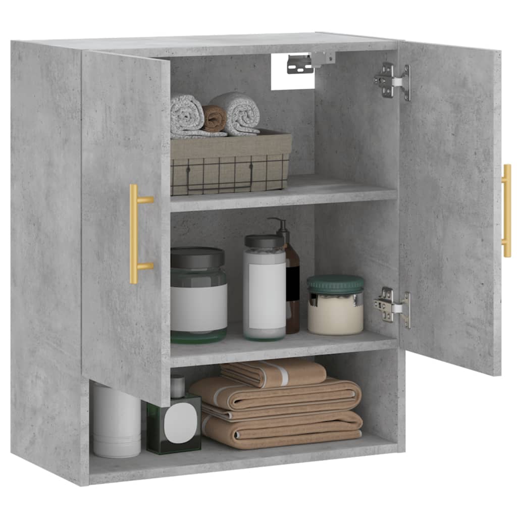 vidaXL Wall Cabinet Concrete Grey 60x31x70 cm Engineered Wood 4