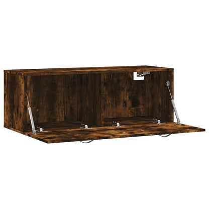 vidaXL Wall Cabinet Smoked Oak 100x36,5x35 cm Engineered Wood 4