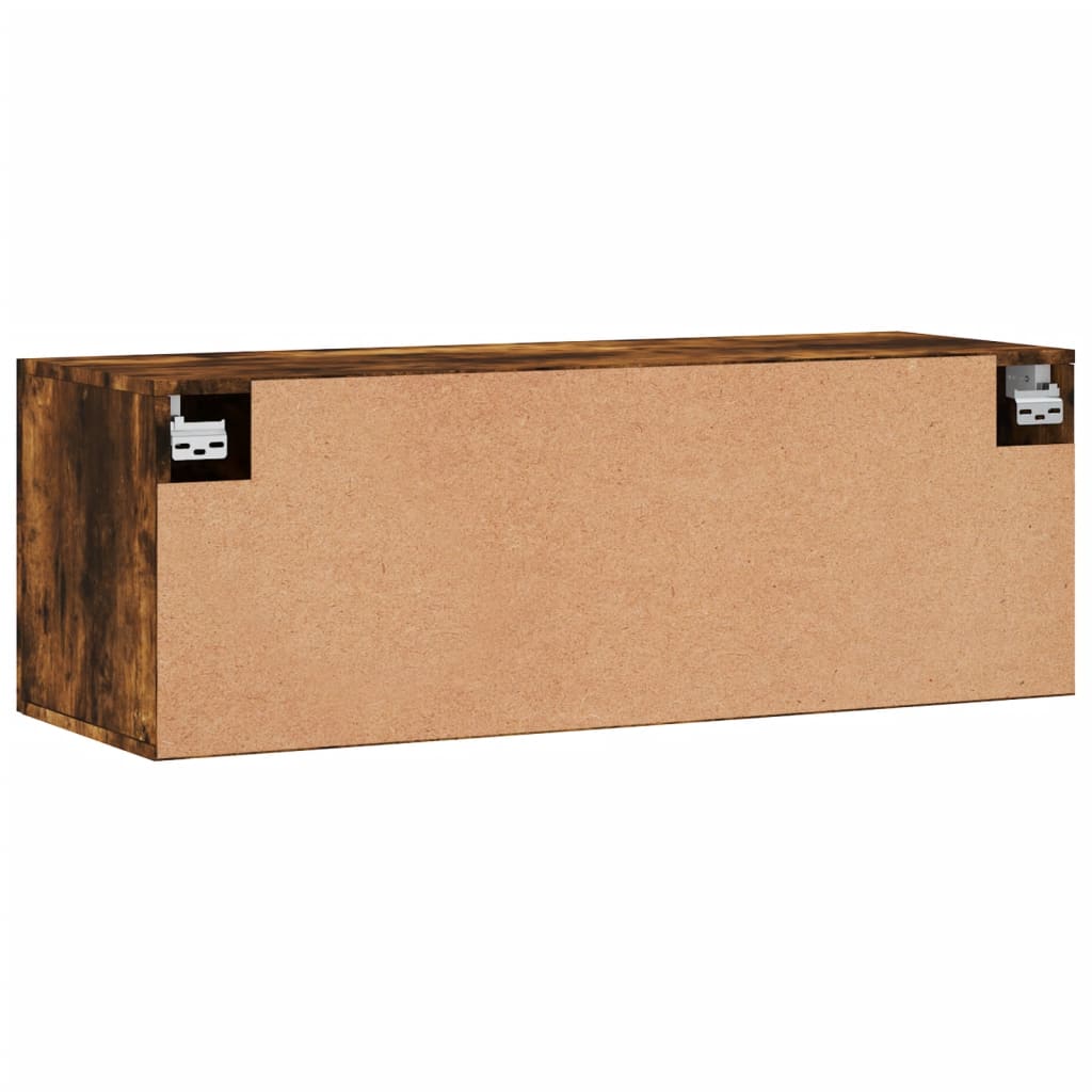 vidaXL Wall Cabinet Smoked Oak 100x36,5x35 cm Engineered Wood 5