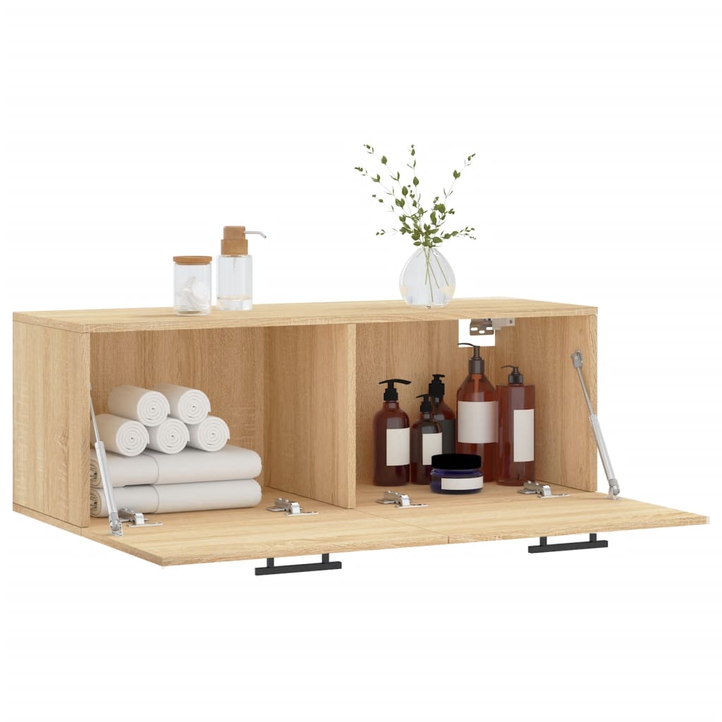 vidaXL Wall Cabinet Sonoma Oak 100x36.5x35 cm Engineered Wood 4