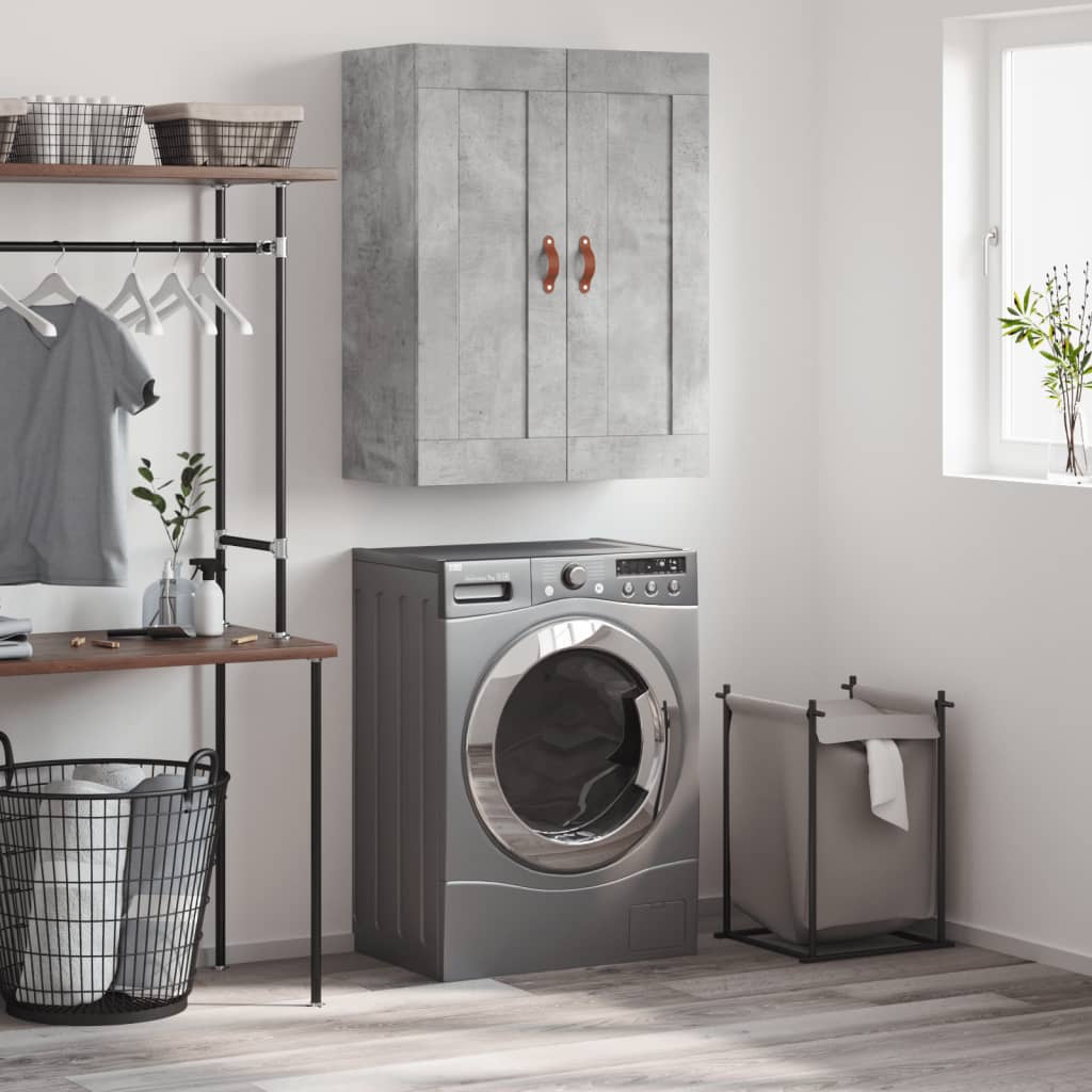 vidaXL Wall Mounted Cabinet Concrete Grey 69.5x34x90 cm Engineered Wood 1