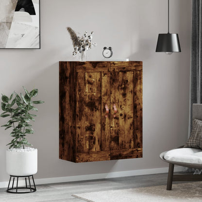 vidaXL Wall Mounted Cabinet Smoked Oak 69.5x34x90 cm Engineered Wood 3