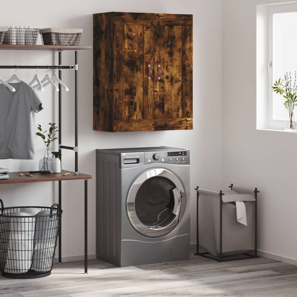 vidaXL Wall Mounted Cabinet Smoked Oak 69.5x34x90 cm Engineered Wood 1