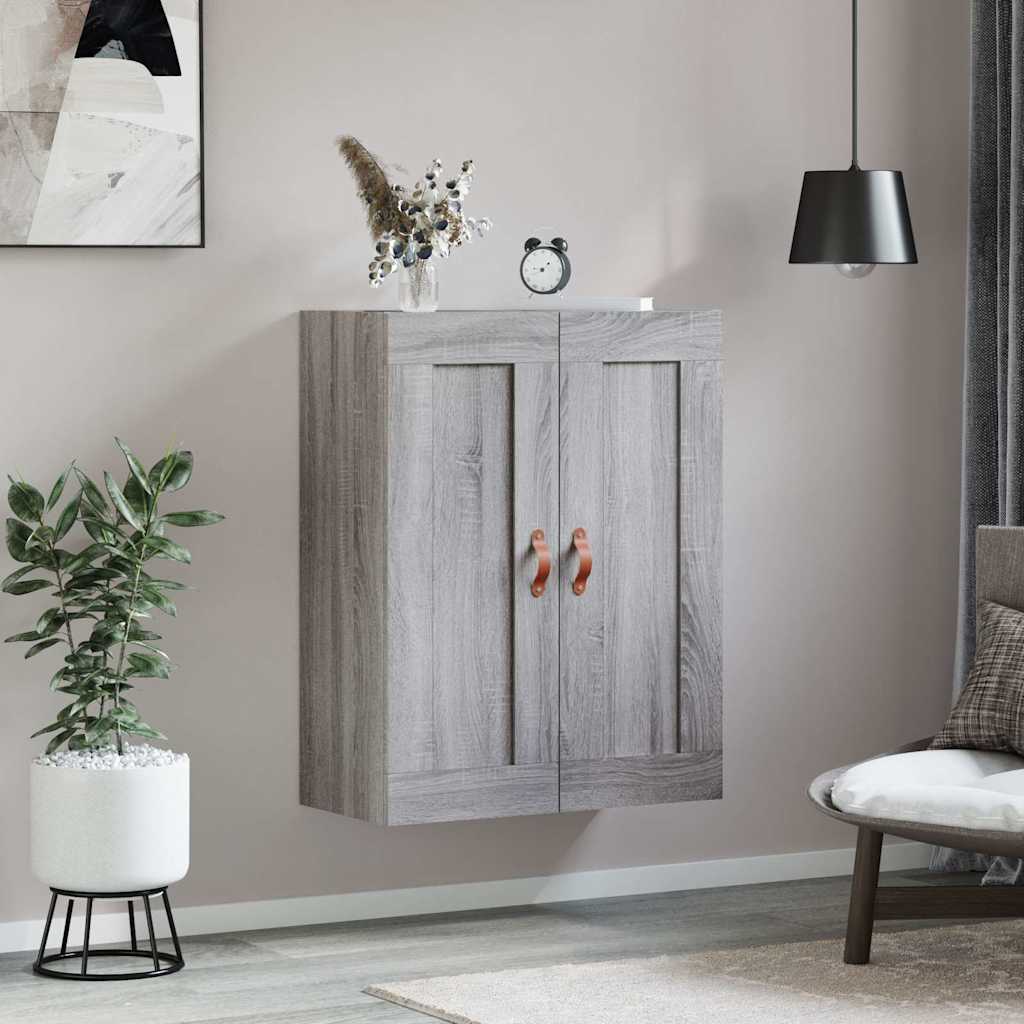 vidaXL Wall Mounted Cabinet Grey Sonoma 69.5x34x90 cm Engineered Wood 3