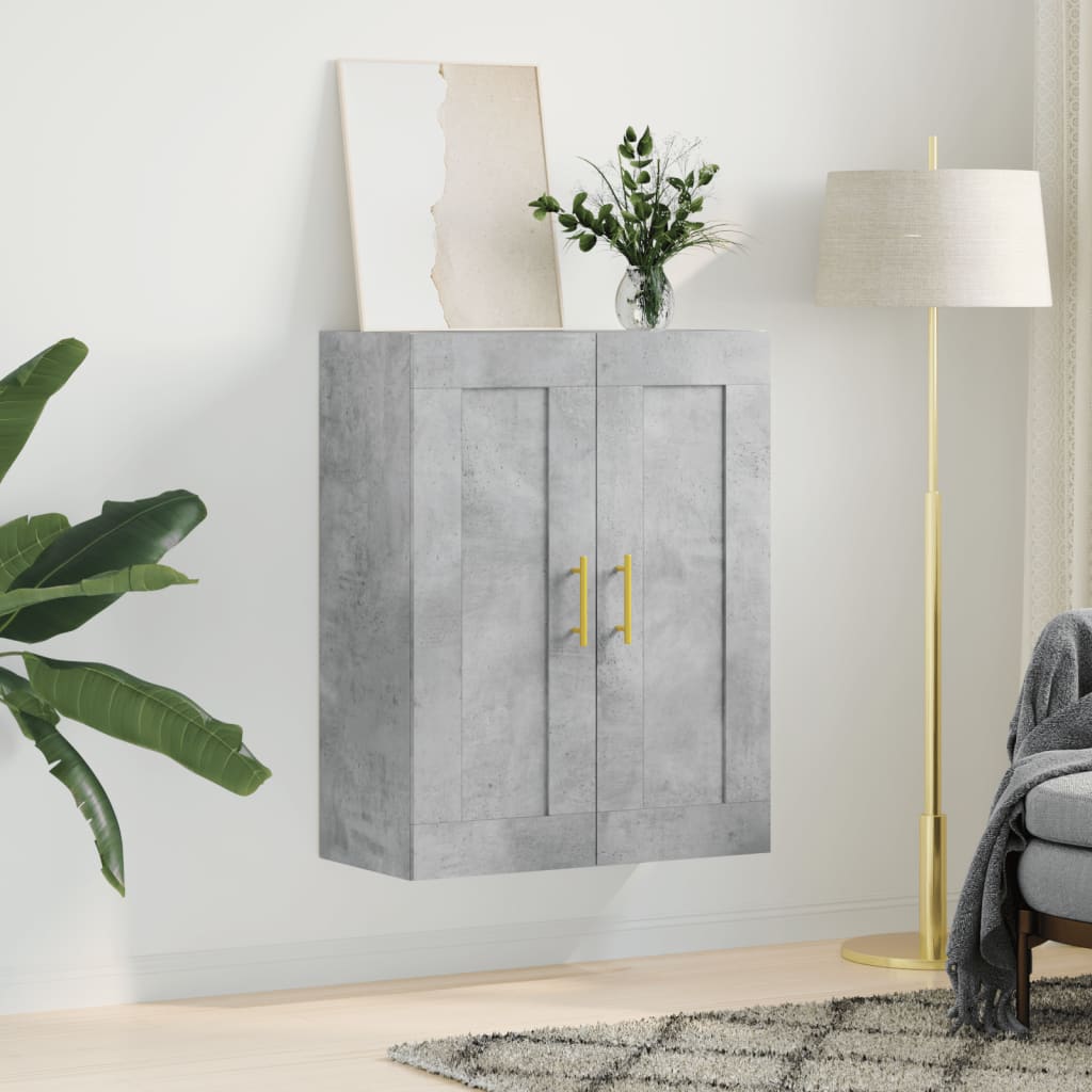 vidaXL Wall Mounted Cabinet Concrete Grey 69.5x34x90 cm Engineered Wood 3