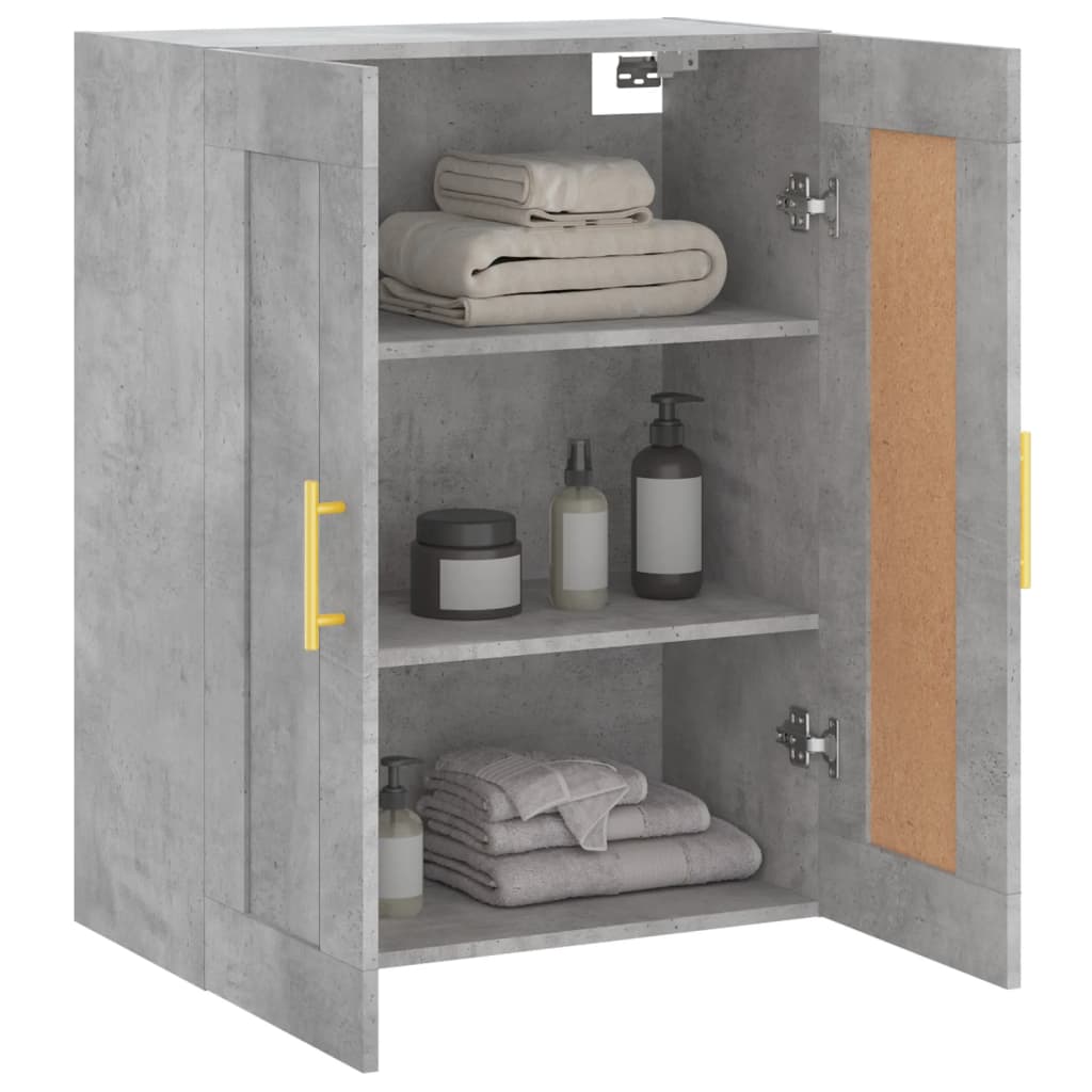vidaXL Wall Mounted Cabinet Concrete Grey 69.5x34x90 cm Engineered Wood 5