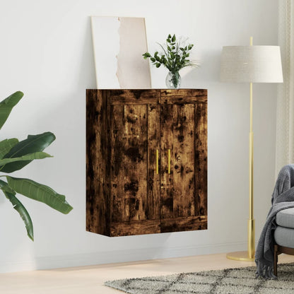 vidaXL Wall Mounted Cabinet Smoked Oak 69.5x34x90 cm Engineered Wood 3