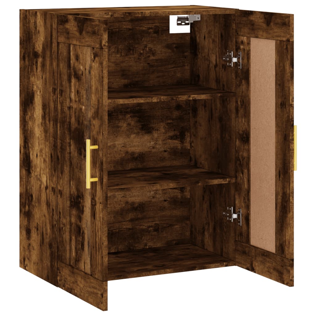vidaXL Wall Mounted Cabinet Smoked Oak 69.5x34x90 cm Engineered Wood 6