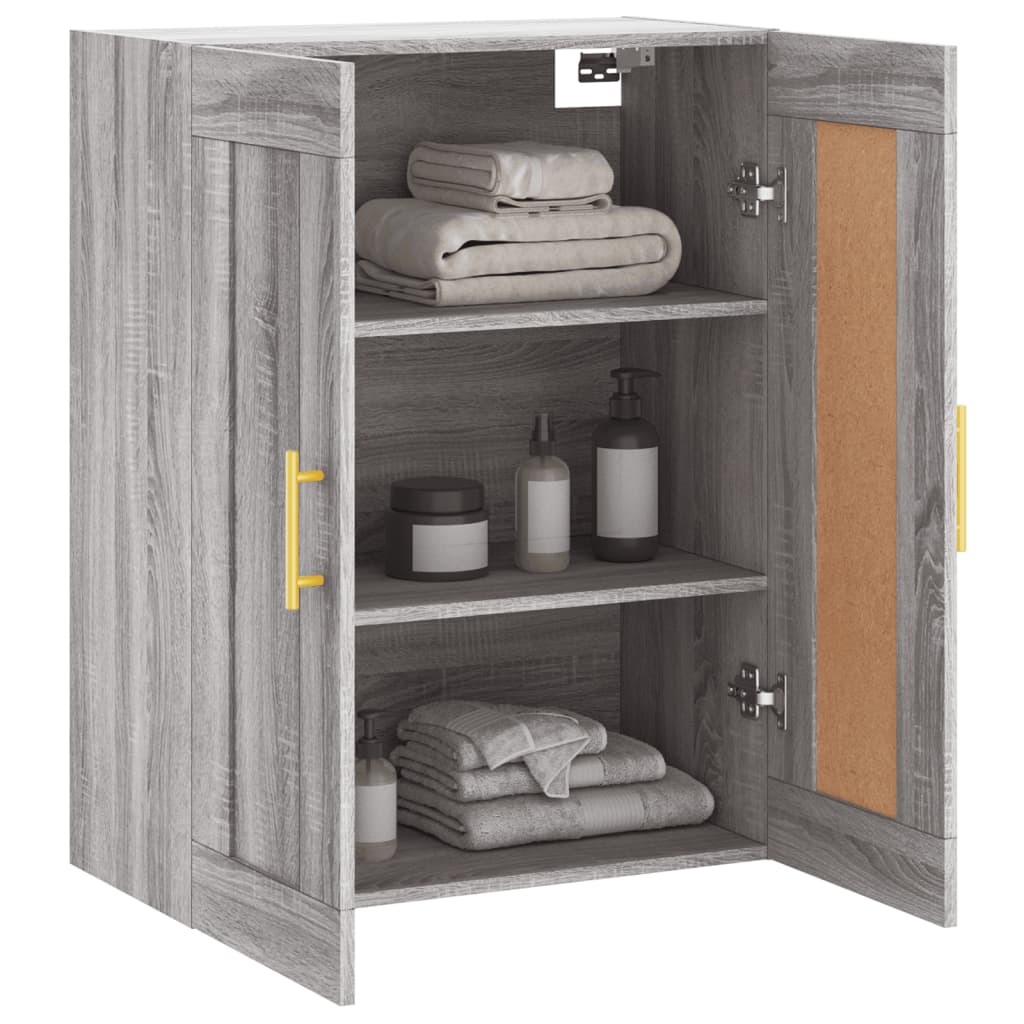 vidaXL Wall Mounted Cabinet Grey Sonoma 69.5x34x90 cm Engineered Wood 5
