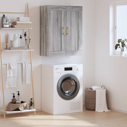 vidaXL Wall Mounted Cabinet Grey Sonoma 69.5x34x90 cm Engineered Wood 1