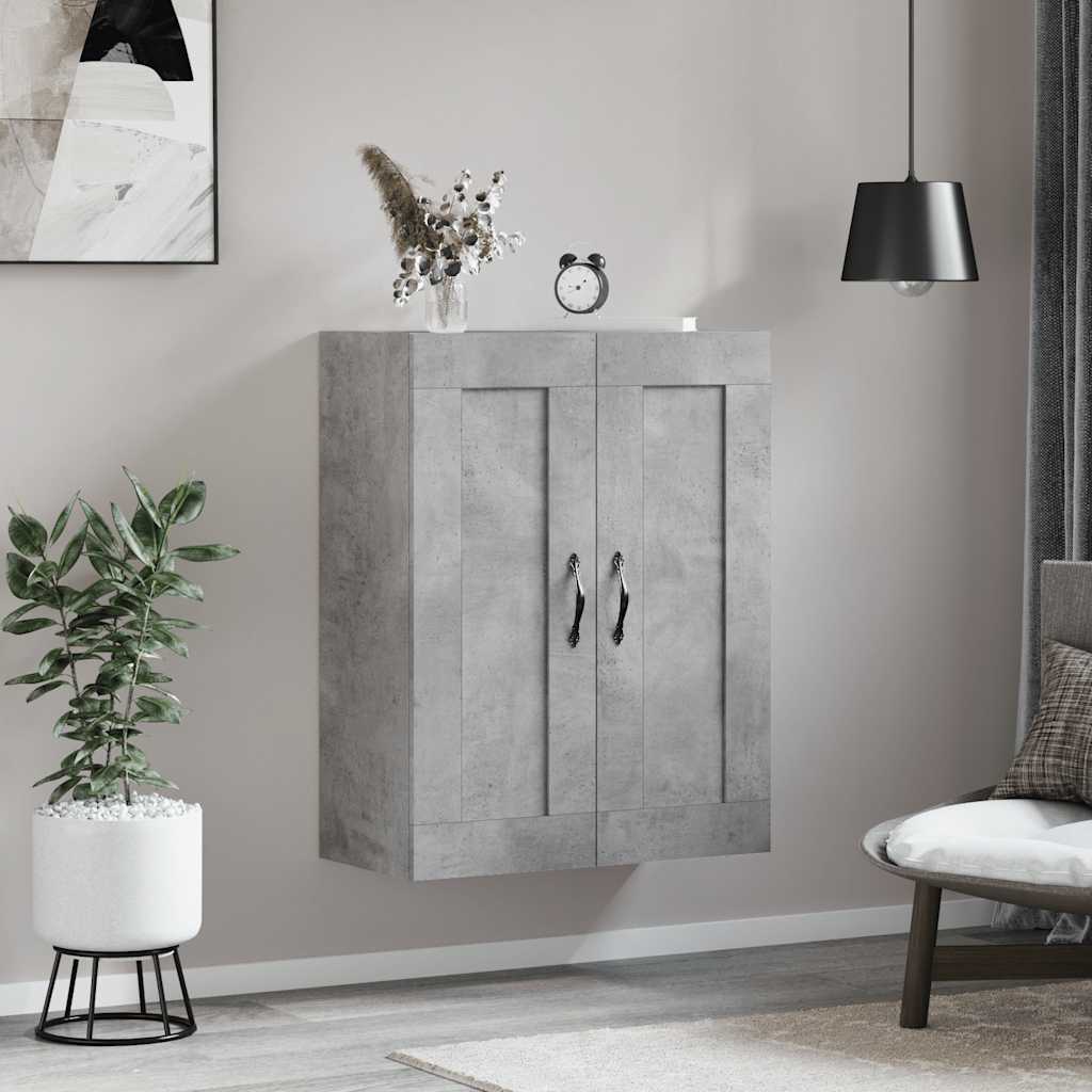 vidaXL Wall Mounted Cabinet Concrete Grey 69.5x34x90 cm Engineered Wood 3